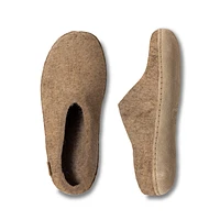 Wool Felt Clog Leather Sole Sand