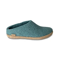 Wool Felt Clog Leather Sole North Sea