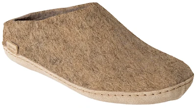 Wool Felt Clog Leather Sole Sand