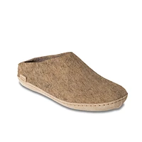 Wool Felt Clog Leather Sole Sand