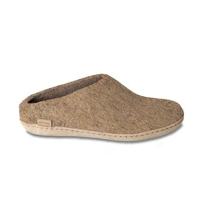 Wool Felt Clog Leather Sole Sand