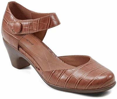 Clarice3 - Medium Brown Wide 2tone Croco Pu