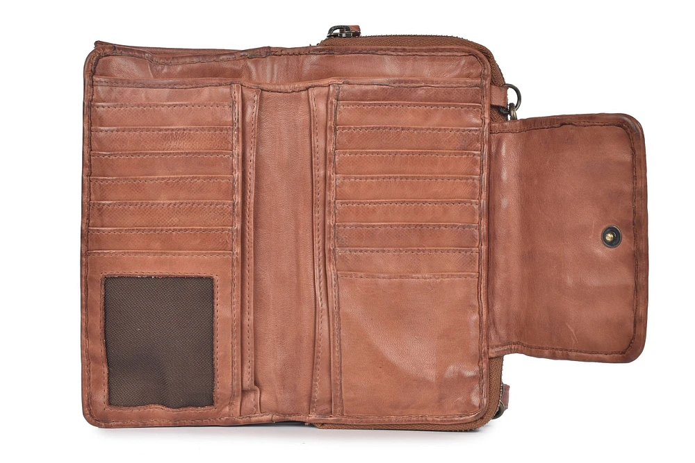 Lusso X-body Wallet Bag Cognac