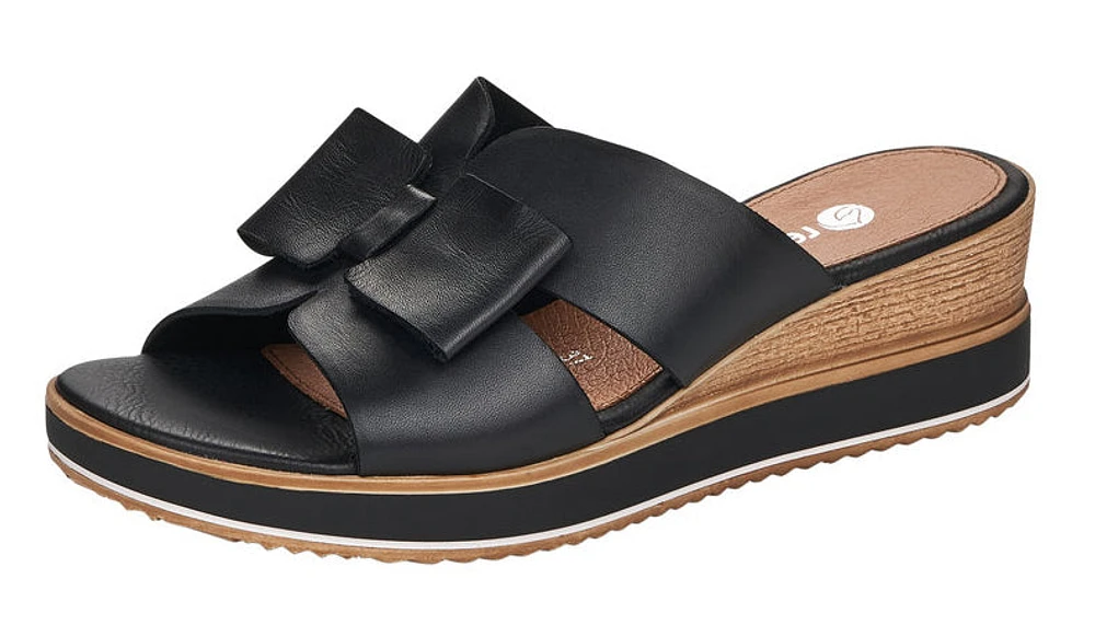 Black Wedge Slide Sandal