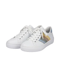 White Multi Stripe Lace Up