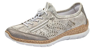Grey Elastic Lace Slip On