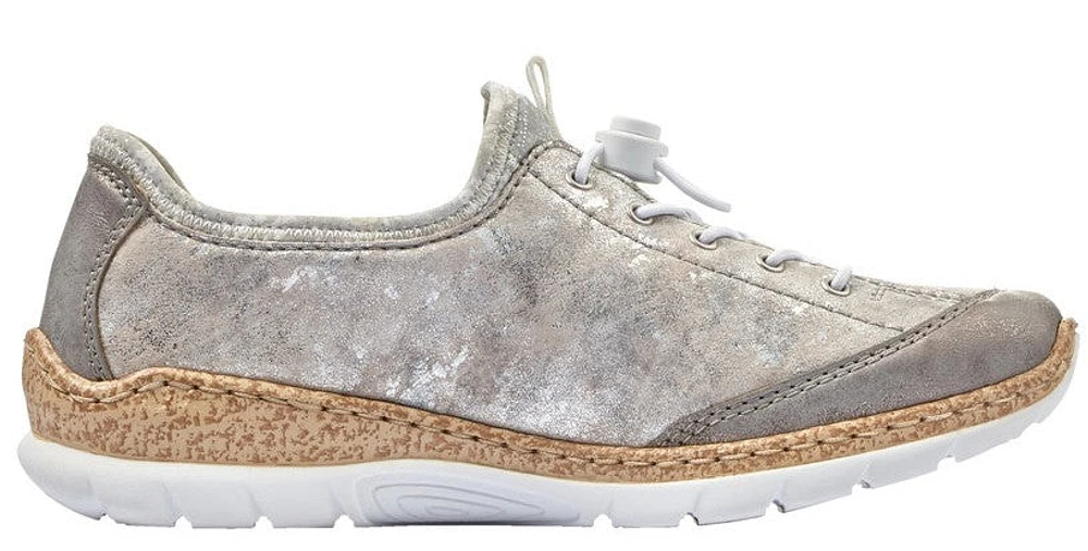 Grey Elastic Lace Slip On