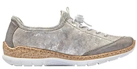 Grey Elastic Lace Slip On