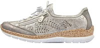 Grey Elastic Lace Slip On