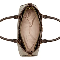 Kiley Satchel Beige/Brown Logo
