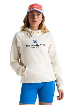 Women's Strange Colorful World Flower Hoodie Graphic White Dune