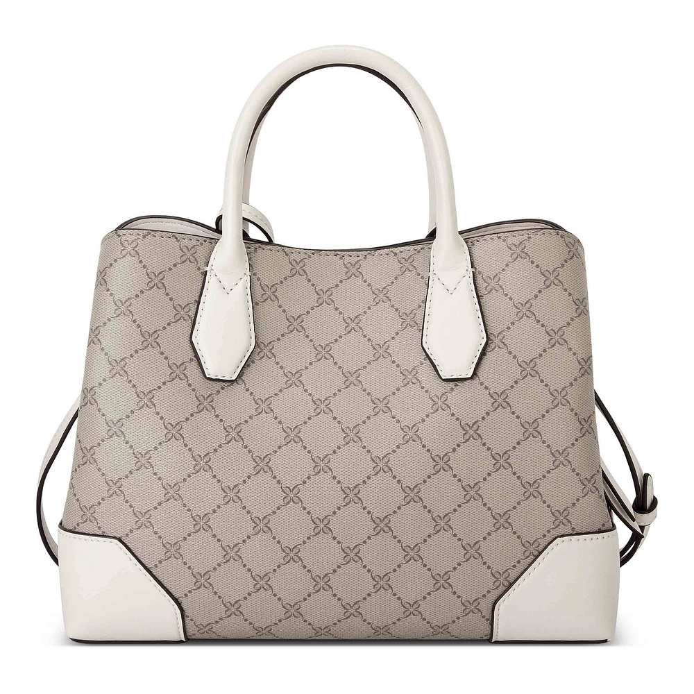 Brooklyn 3 Comp Satchel Beige Logo/Milk