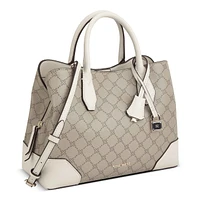 Brooklyn 3 Comp Satchel Beige Logo/Milk