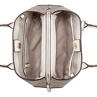 Brooklyn 3 Comp Satchel Beige Logo/Milk