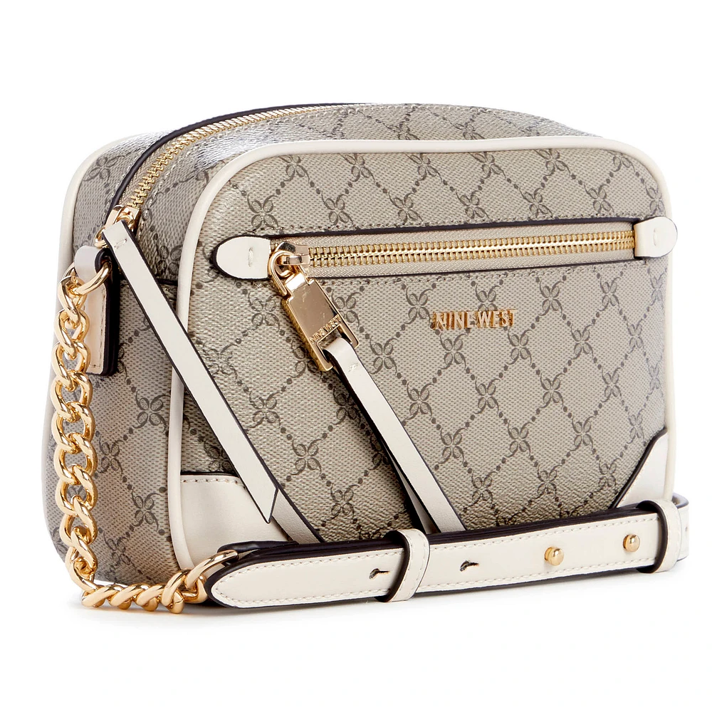 Brooklyn Crossbody Camera Beige Logo/Milk