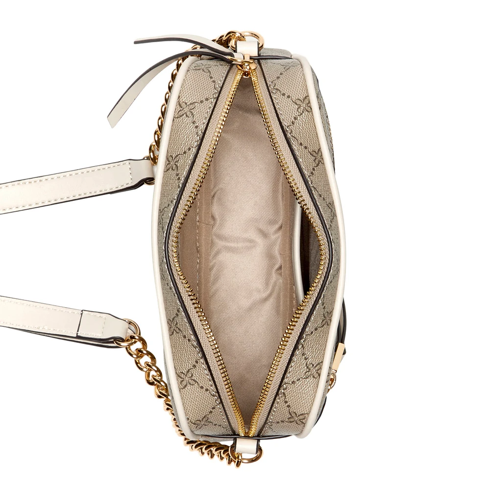 Brooklyn Crossbody Camera Beige Logo/Milk