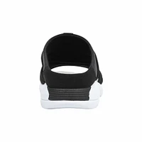 Traciee2 - Jet Black Wide Mesh Micro Suede