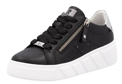 Black Lace Up Side Zip