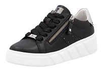 Black Lace Up Side Zip