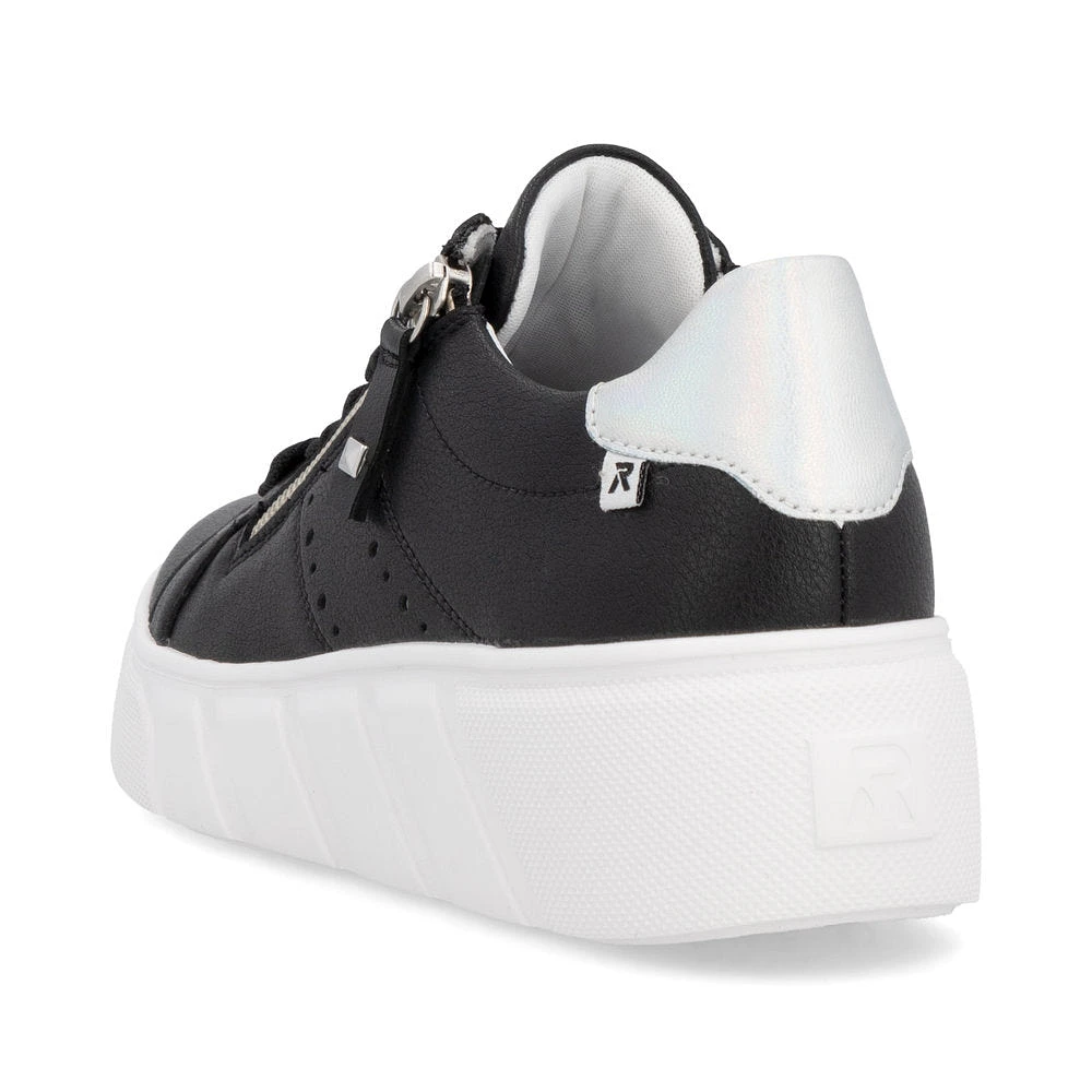 Black Lace Up Side Zip