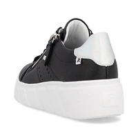 Black Lace Up Side Zip