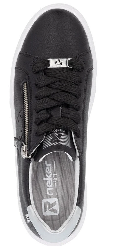 Black Lace Up Side Zip