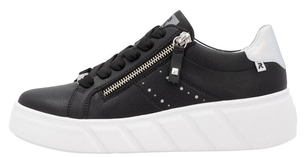Black Lace Up Side Zip
