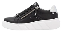 Black Lace Up Side Zip