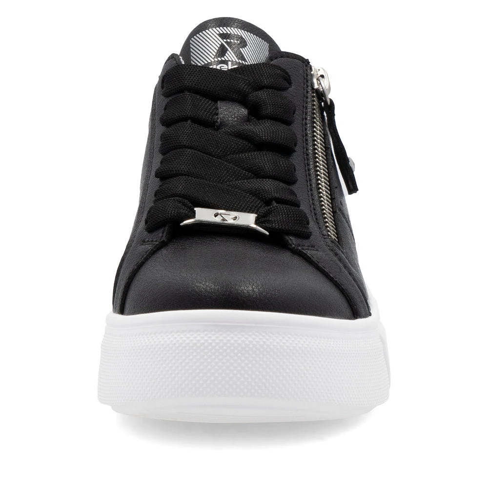 Black Lace Up Side Zip