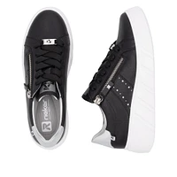 Black Lace Up Side Zip