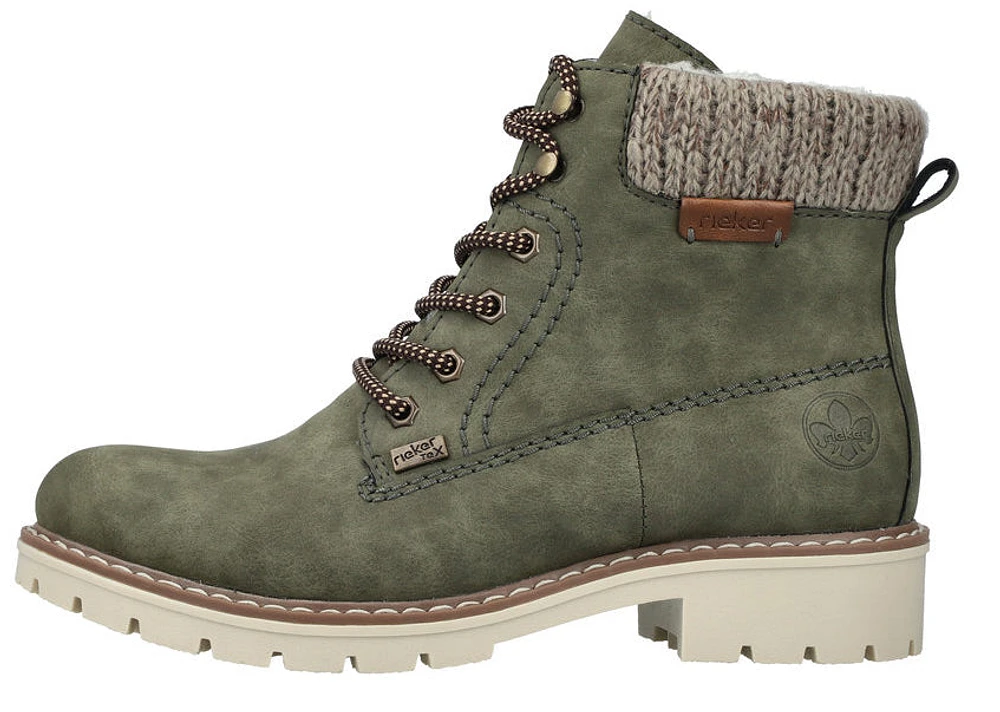 Green Warmlined Lace Up Boot