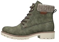 Green Warmlined Lace Up Boot