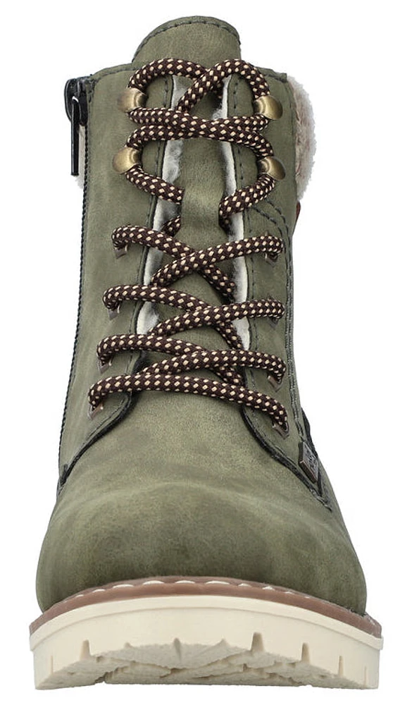 Green Warmlined Lace Up Boot