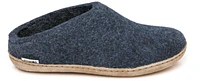 Wool Felt Clog Leather Sole Denim