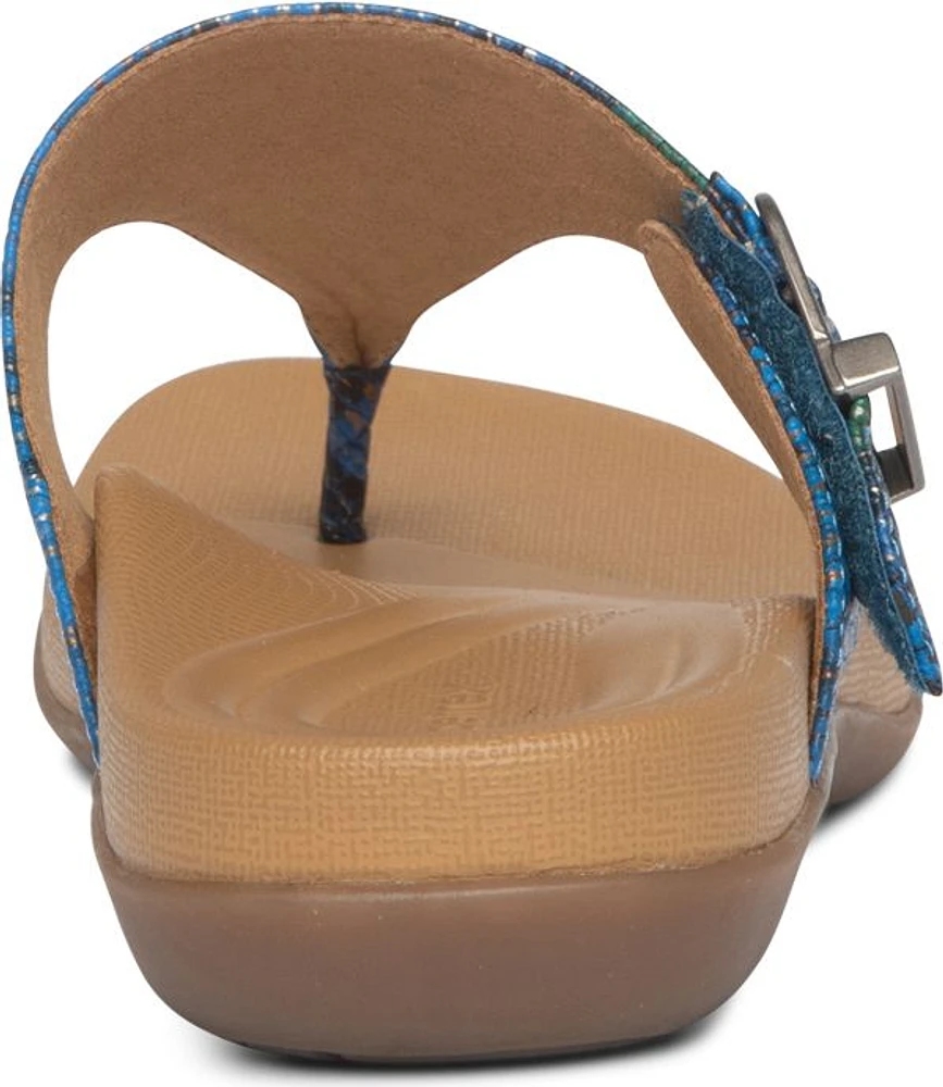 Rita Adjustable Thong Sandal Blue Snake