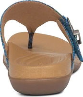 Rita Adjustable Thong Sandal Blue Snake