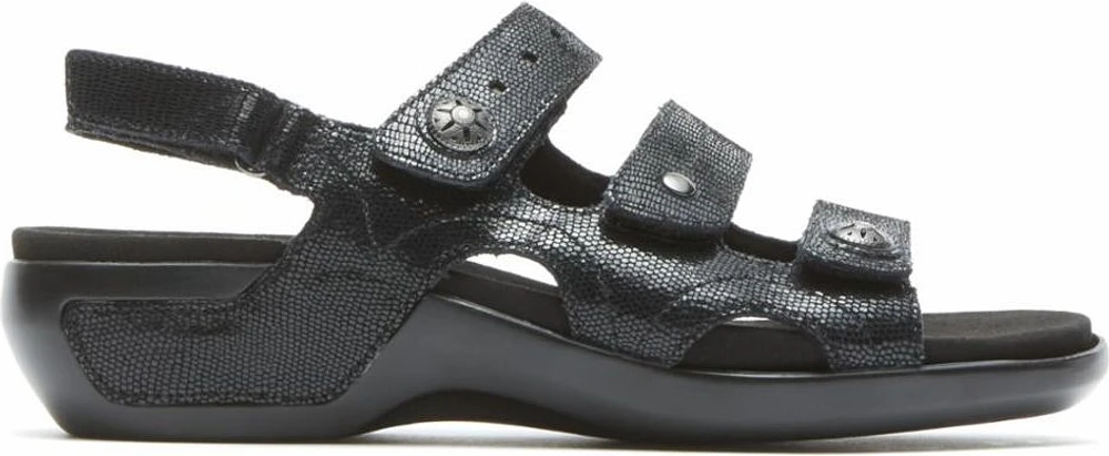 Power Comfort Sandals Three Strap Black