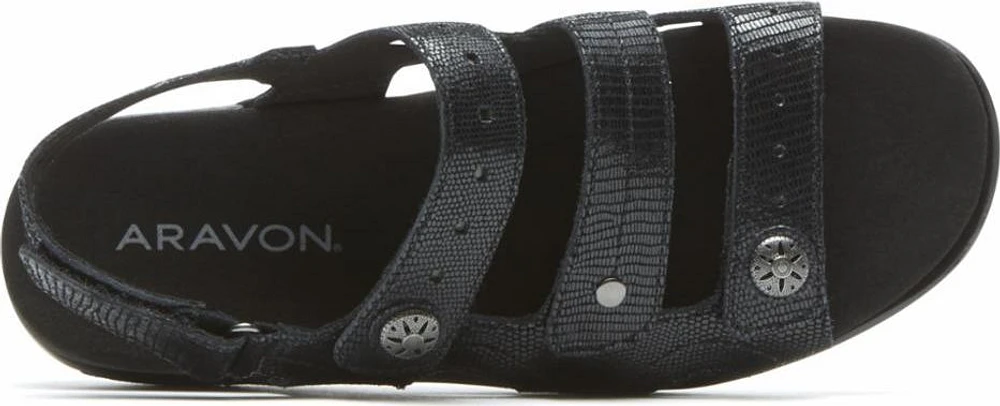 Power Comfort Sandals Three Strap Black
