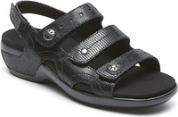 Power Comfort Sandals Three Strap Black