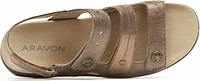 Power Comfort Sandals Three Strap Metallic
