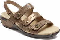 Power Comfort Sandals Three Strap Metallic