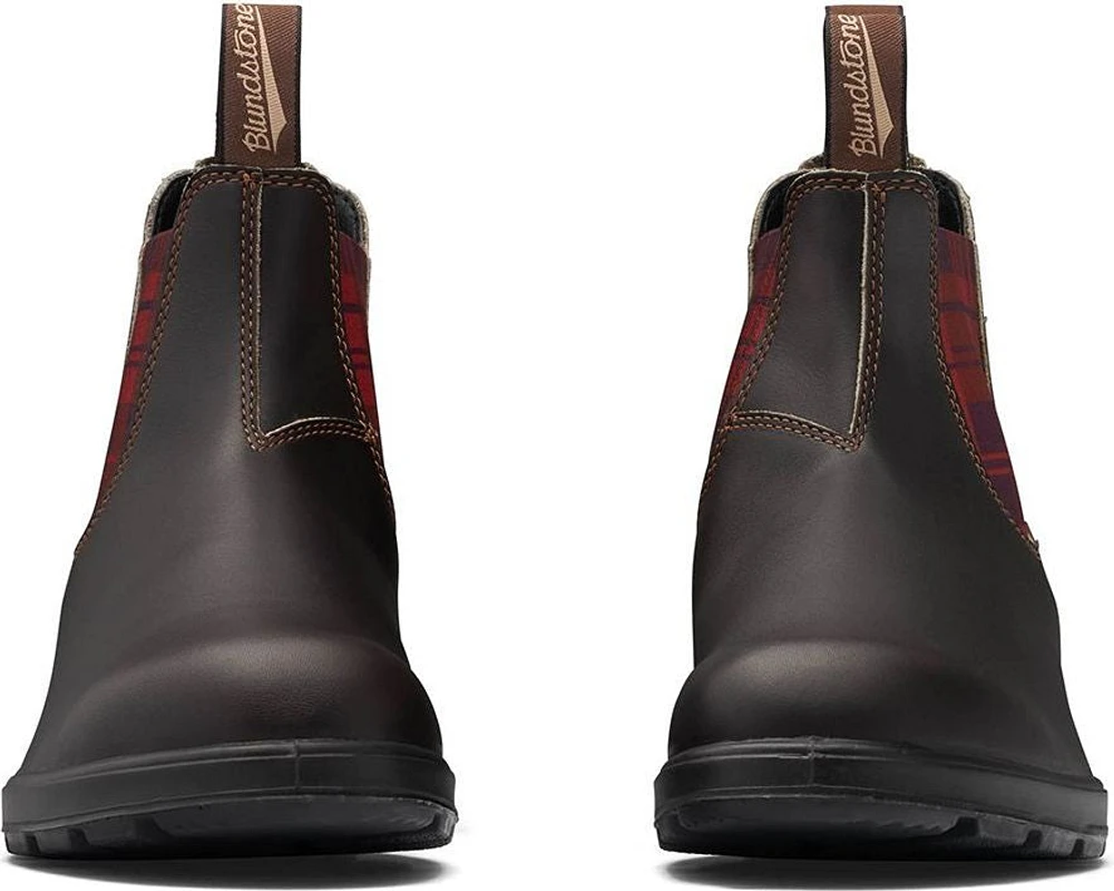 Blundstone 2100 - Original Brown With Burgundy Tartan Elastic