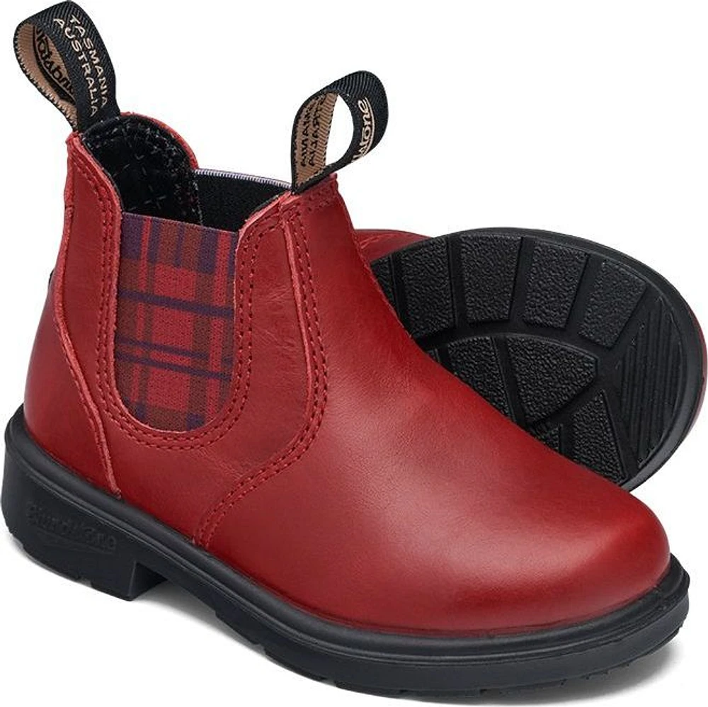 Blundstone 2192 - Kids Red With Burgundy Tartan Elastic