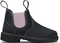 Blundstone 2195 - Kids Suede Navy With Pale Pink Elastic