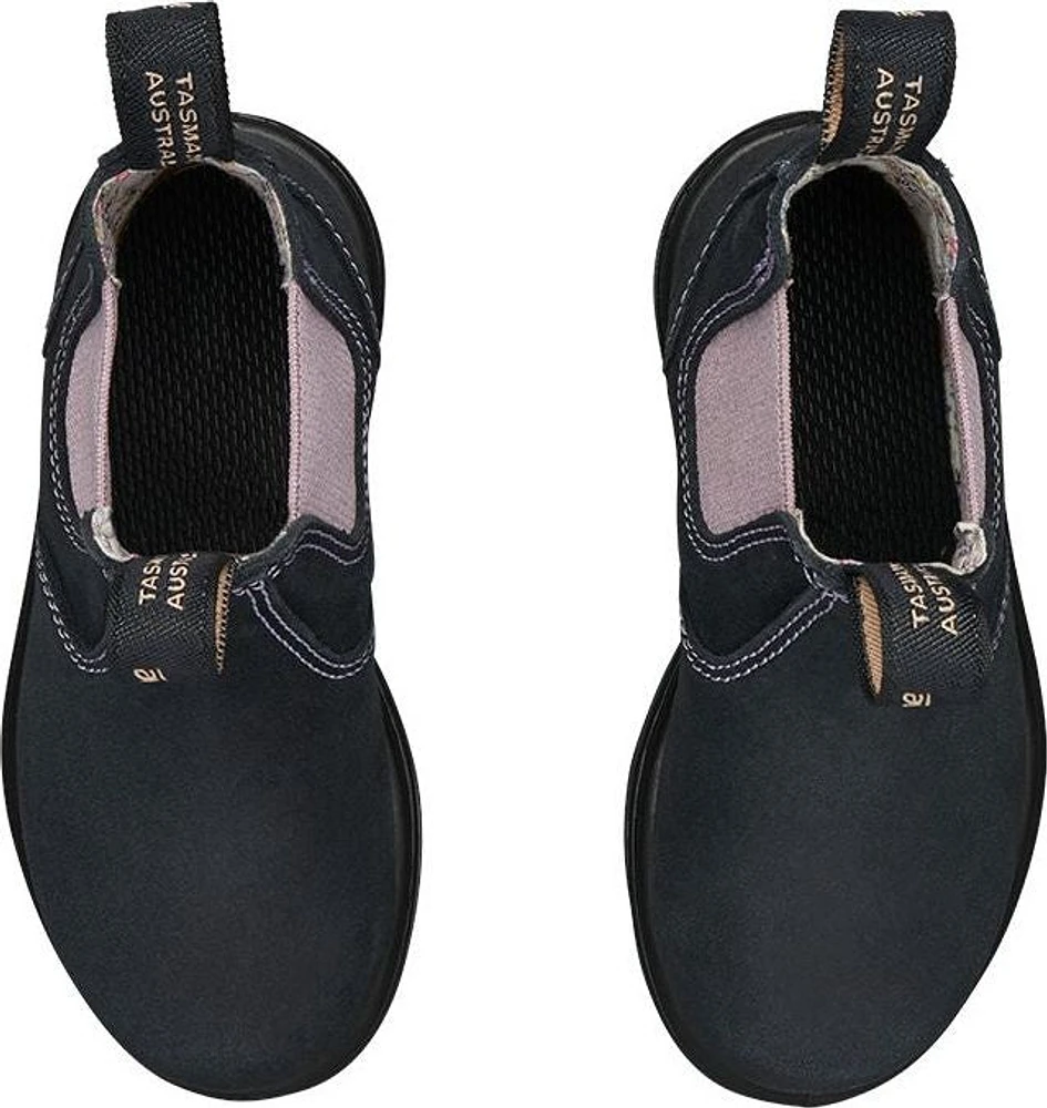 Blundstone 2195 - Kids Suede Navy With Pale Pink Elastic