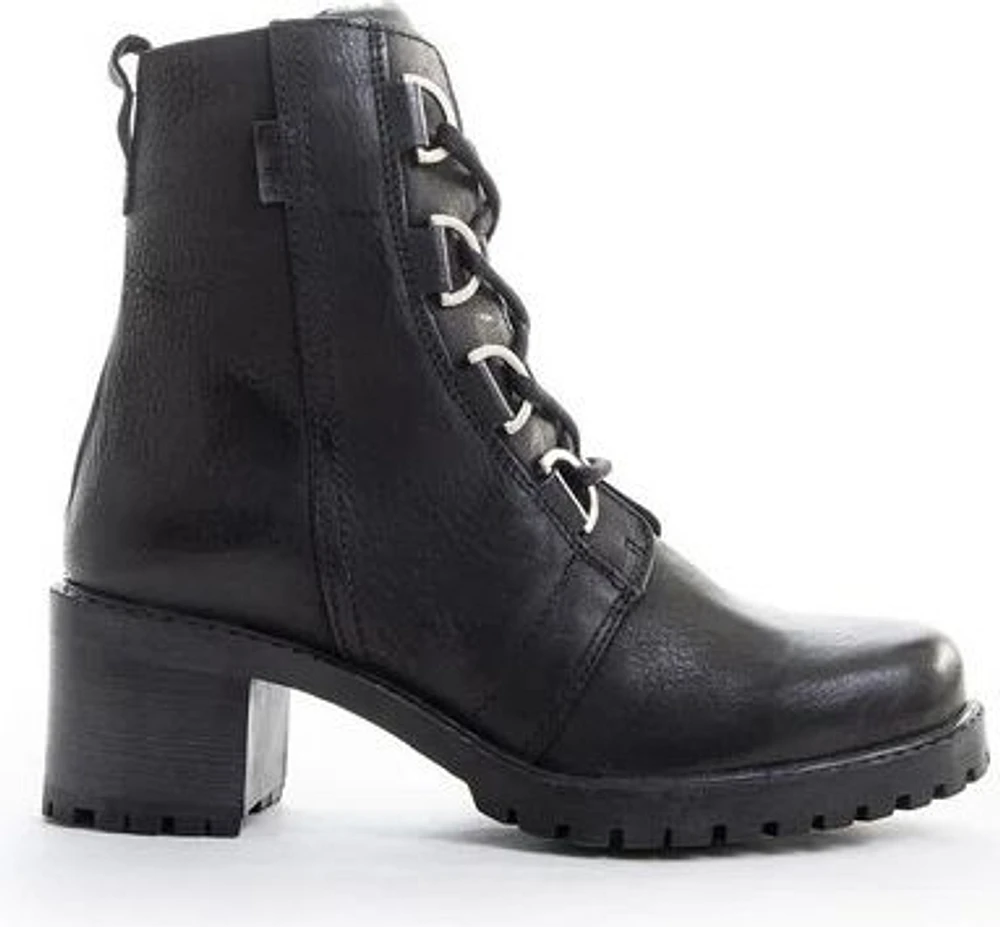 Black Lace Up On Block Heel