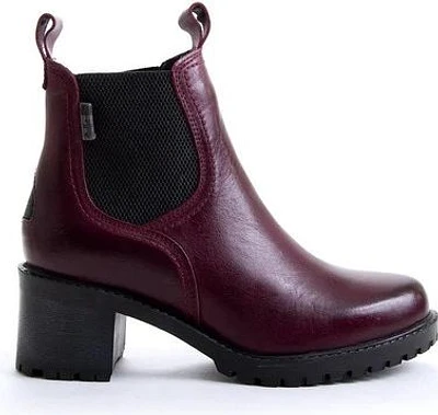 Bordo Side Zip On Block Heel