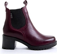 Bordo Side Zip On Block Heel