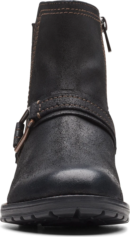 Aspra Buckle Black Suede