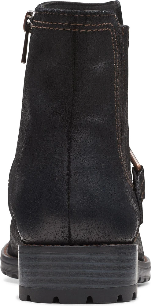 Aspra Buckle Black Suede